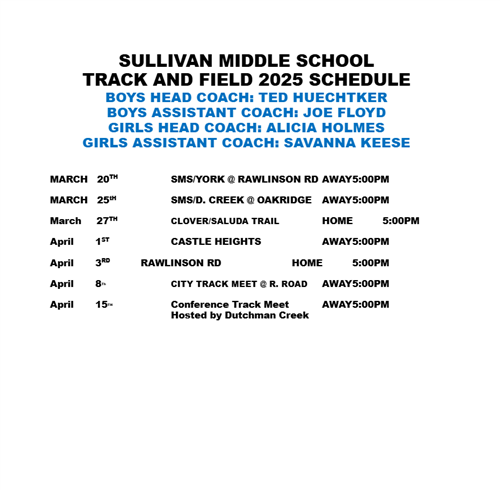 Track Schedule